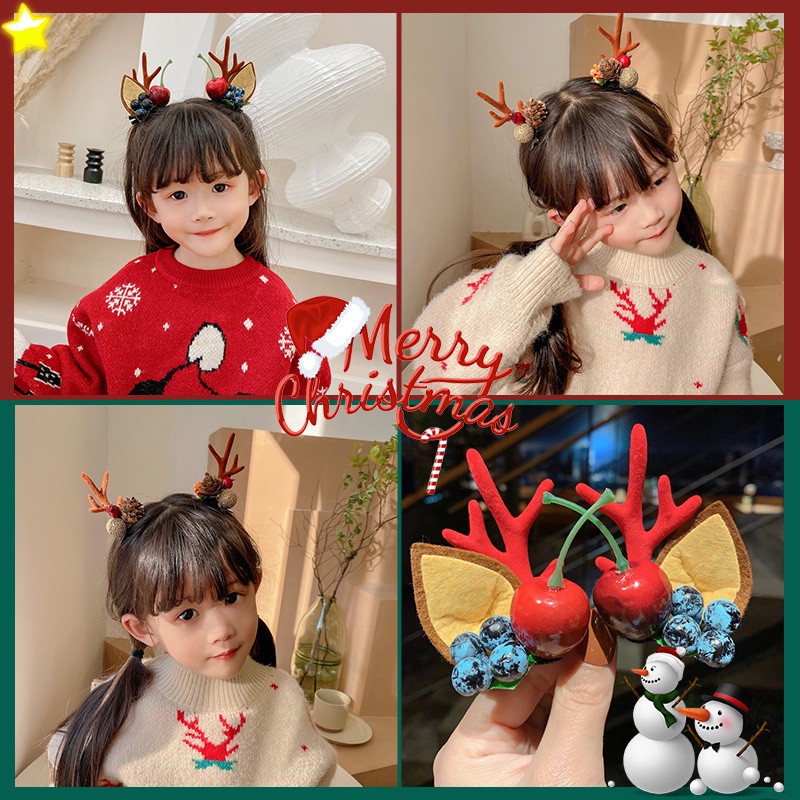 Kẹp tóc hình sừng tuần lộc dễ thương cute - Chủ đề Giáng sinh - Lado Shop
