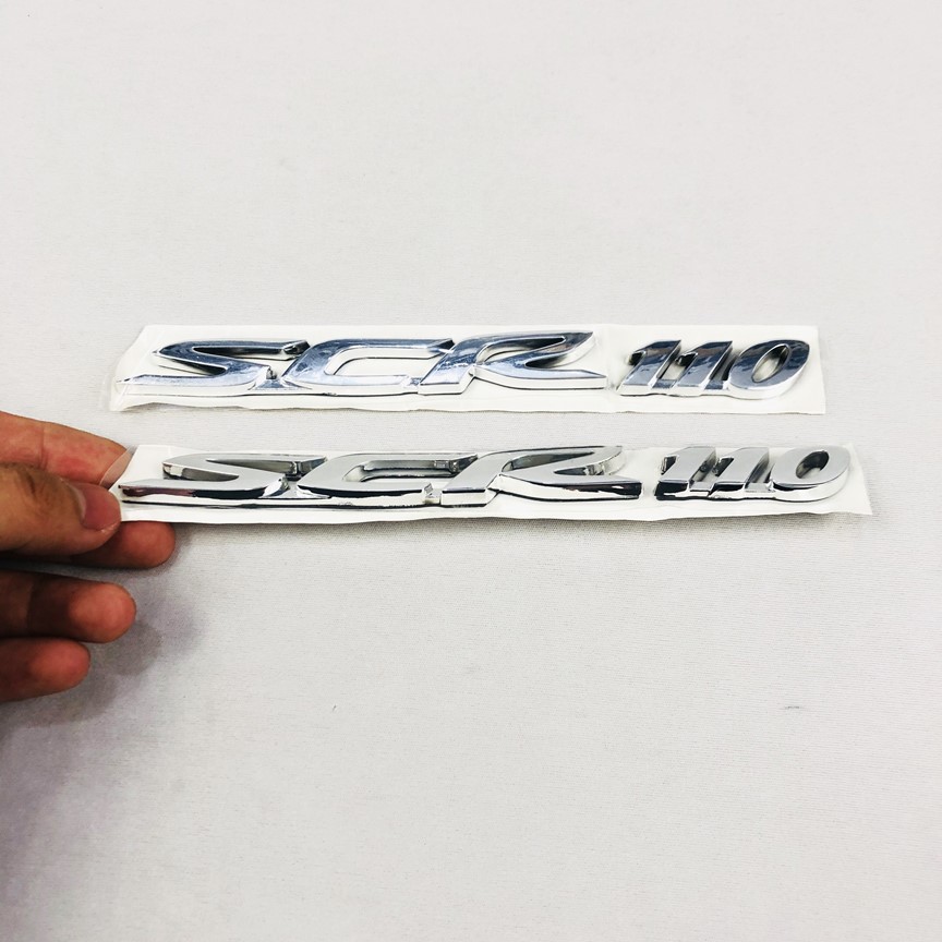 Tem dán xe máy chữ nổi xe SCR 110 mạ xi niken Greennetworks