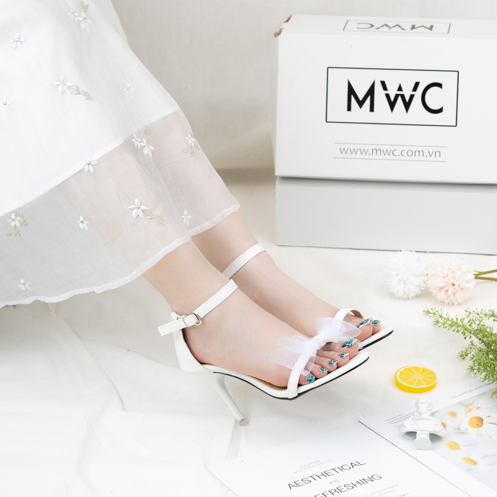 Giày Sandal Cao Gót MWC Đế Nhọn 9CM Đính Nơ Thanh Lịch NUCG - 3903