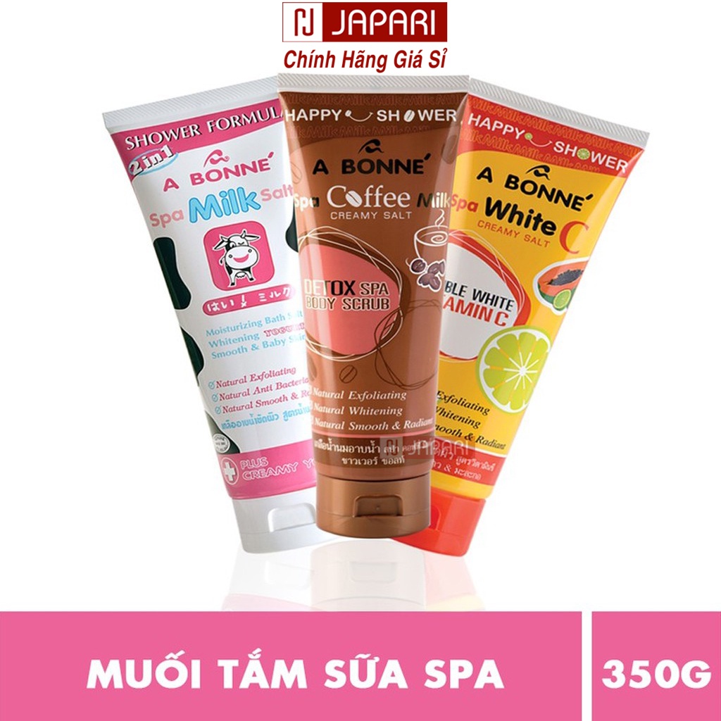 Muối Tắm Sữa Bò Tẩy Tế Bào Chết Body A Bonne Spa Milk Salt Thái Lan 350g Tuýp-Tẩy Da Chết Body Muối Bò Chính Hãng JAPARI