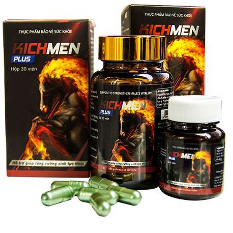 Viên Uống Kichmen Plus - Tăng Cường Sinh Lý, Kéo Dài Cuộc Yêu - Tặng Kèm BCS (che tên khi giao)
