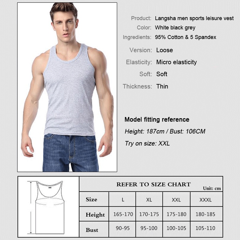 Áo Thun Thể Thao Sát Nách Chất Liệu Cotton Cho Nam