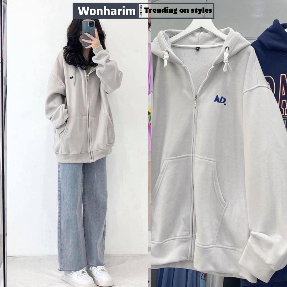 Áo khoác nỉ AD form rộng tay bồng  mang phong cách đường phố