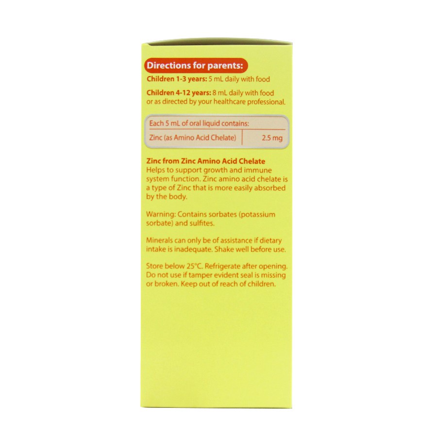 [Giá Gốc] Siro uống Nature's Way Kids Smart Liquid Zinc bổ sung kẽm, tăng sức đề kháng cho bé 200ml