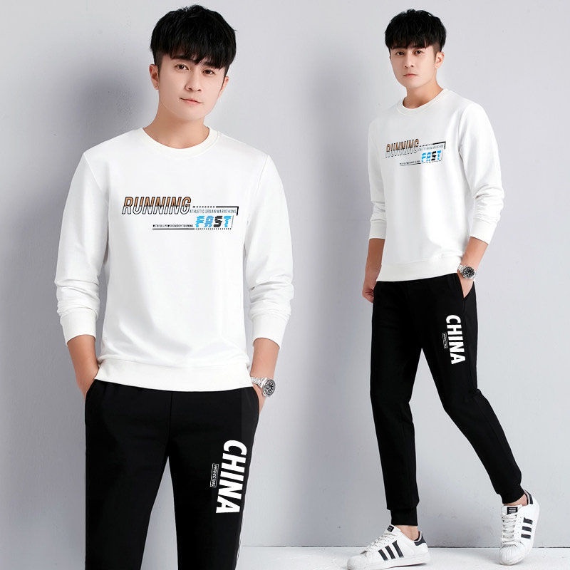 Set áo nỉ tay dài phối quần dài thời trang thu đông cho nam 12blxy520.vn