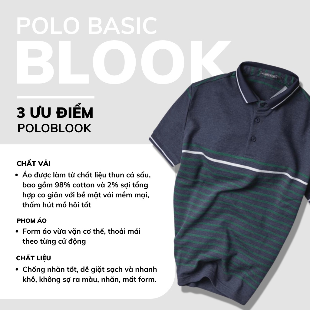 [Mã BMBAU50 giảm 7% đơn 99K] Áo Polo nam Slimfit BLOOK chất vải thun len mềm mại co giãn mã 33232 (HÌNH THẬT)