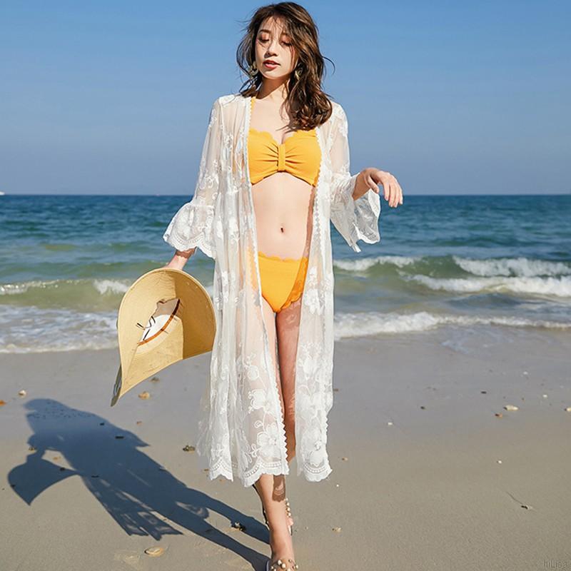 [Lisa]Fashion New Holiday Style Trumpet Sleeves Lace Long Sunscreen Cardigan | BigBuy360 - bigbuy360.vn