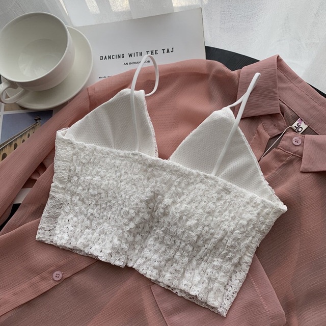 Áo 2 Dây Ren Hoa Cao Cấp Co Dãn Freesize 60kg Tep Fashion - A2D007