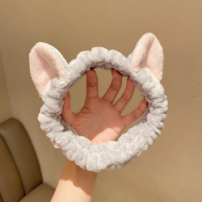 Băng đô rửa mặt Beeblanc băng đô cài tóc turban nữ tai mèo 3D cute vải nhung chất đẹp mềm mượt Hàn Quốc