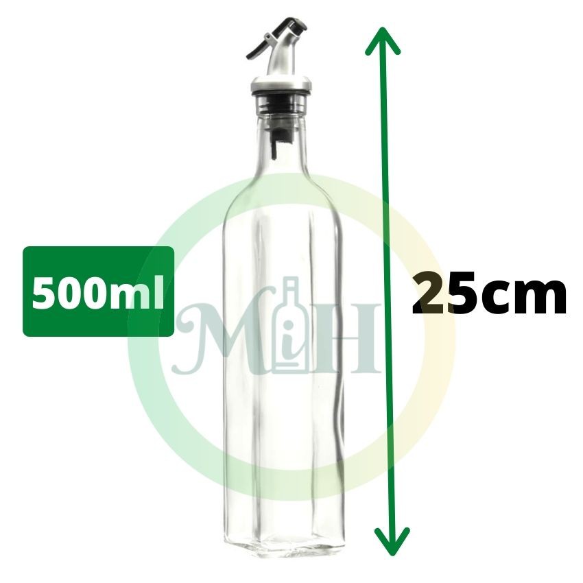 Bình chai đựng gia vị dầu ăn rót dấm nước mắm xì dầu tương mật ong thủy tinh 500ml 500 có vòi rót BT-CD09 | BigBuy360 - bigbuy360.vn