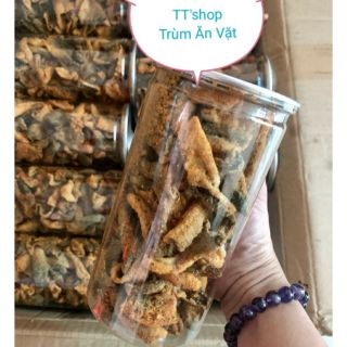 Combo 4 hủ (250gr/hủ) Da cá hồi xốc vị trứng muối Siêu ngon tặng bánh tráng trộn