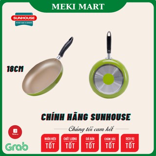 Chảo siêu chống dính trơn sunhouse 3 lớp chống dính ct18c 18cm