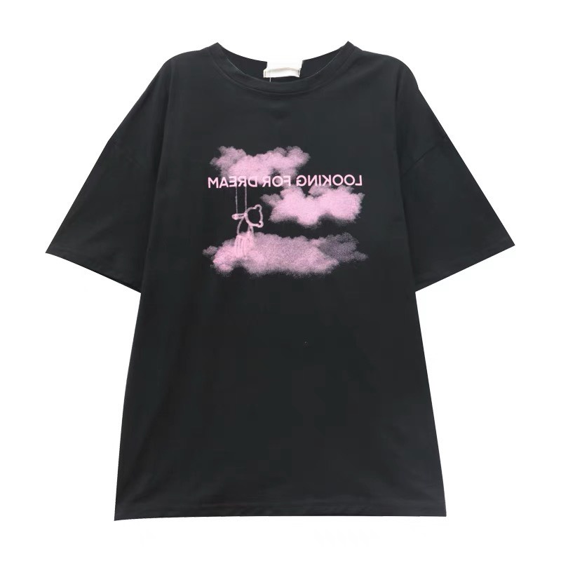 Áo phông form rộng tay lỡ unisex freesize chất liệu cotton mềm mịn AT03