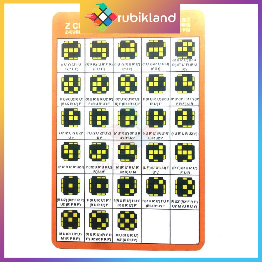 Bộ 3 Card Công Thức Full CFOP F2L OLL PLL Giải Rubik Tốc Độ