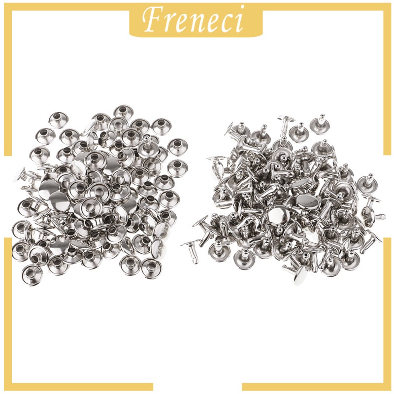 Set 100 Đinh Tán Hai Đầu Màu Bạc 6Mm X 4Mm 6Mm X 5Mm Chuyên Dụng Sửa Chữa Đồ Da