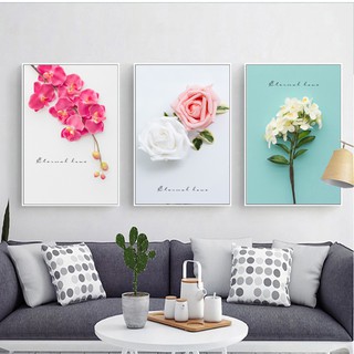 Tranh canvas – Bộ 3 tranh hoa  CC71 - Vải canvas Tích hợp PiMa - In UV - Viền COmposite