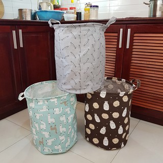 HCM - Giỏ vải Canvas kiểu Nhật đựng quần áo bẩn, đựng đồ vật gia đình gọn gàng, ngăn nắp