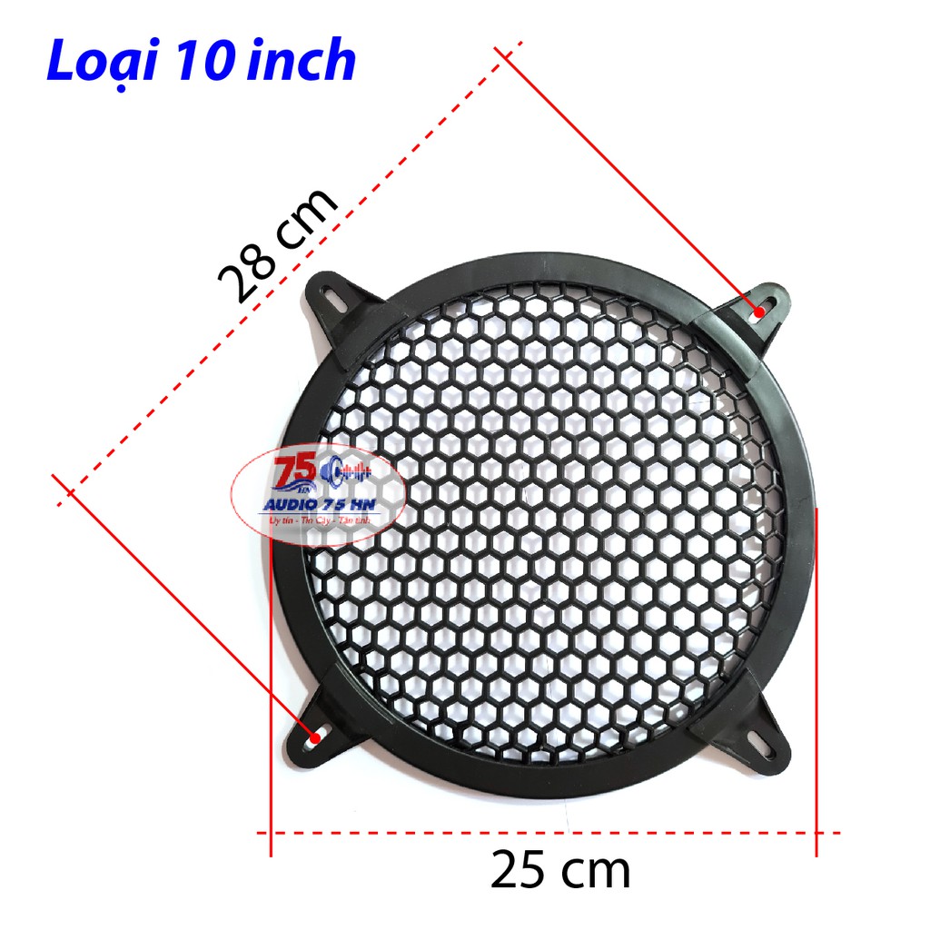 Màng lưới bảo vệ loa bass chất liệu nhựa ABS, kích thước 6,8,10,12,15 inch...