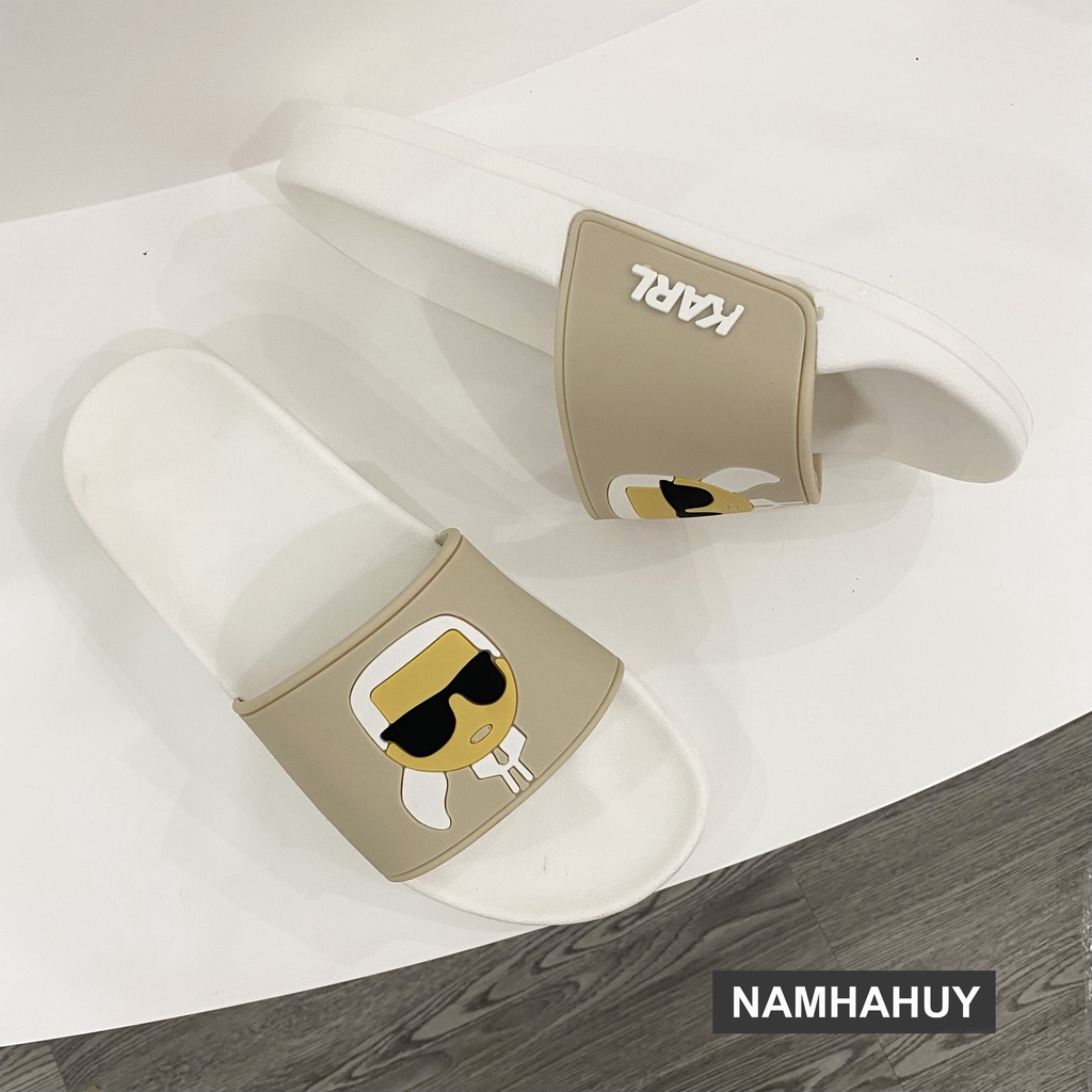 Dép quai ngang nam và nữ Karrl hình mặt người đeo kính cực chất