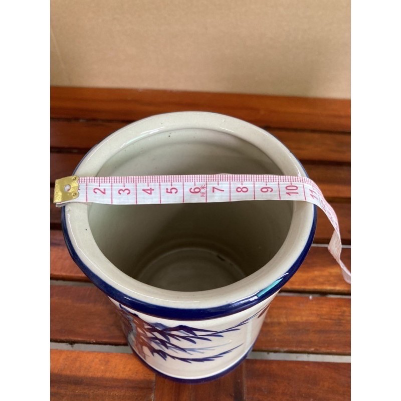 Ống đũa gốm sứ mỹ nghệ cao cấp vẽ tay lá trúc gốm sứ Nam Bộ xưa