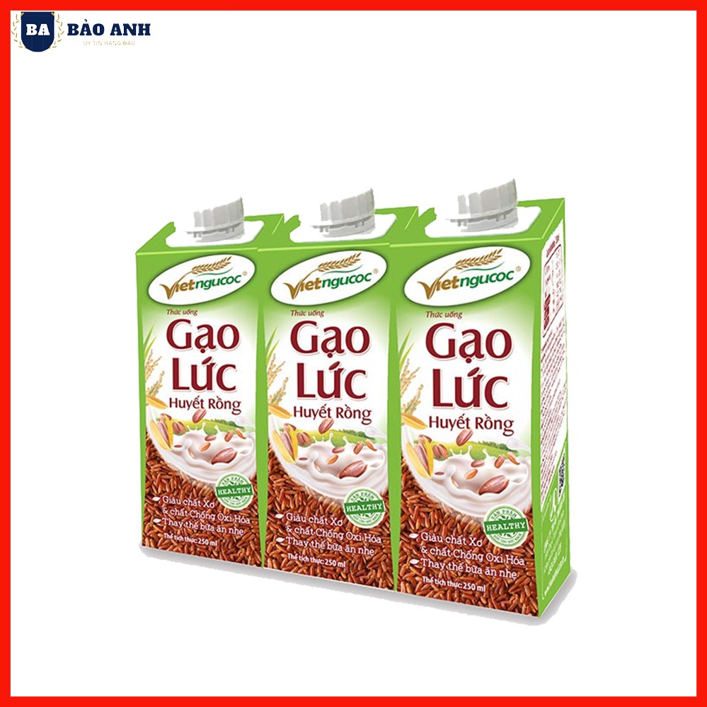 Ngũ cốc uống liền gạo lứt Huyết Rồng 250ml [ COMBO 6 HỘP ] Loại Thơm Ngon - BẢO ANH