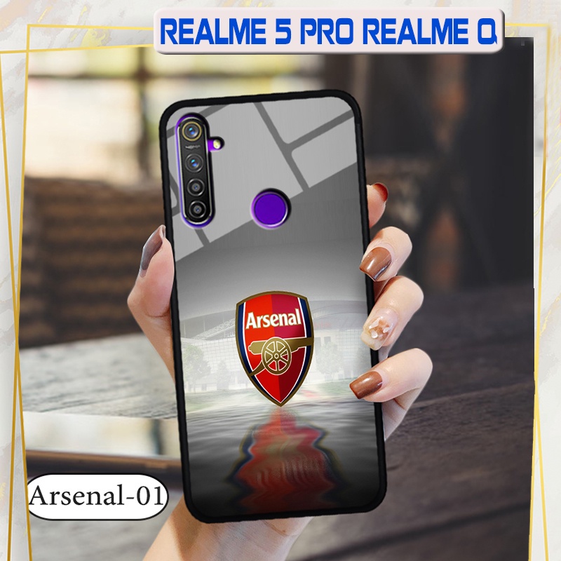 Ốp đội bóng Realme 5 Pro/ Realme Q - Lưng kính cường lực