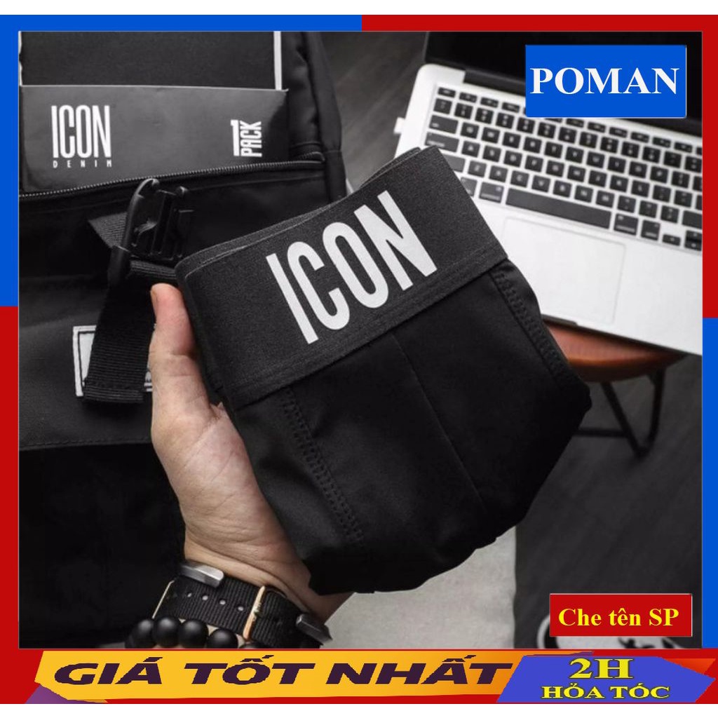 Quần Sịp Nam Thun Lạnh ICON Demin, Quần lót nam boxer thun lạnh co dãn 4 chiều SI01 - POMAN