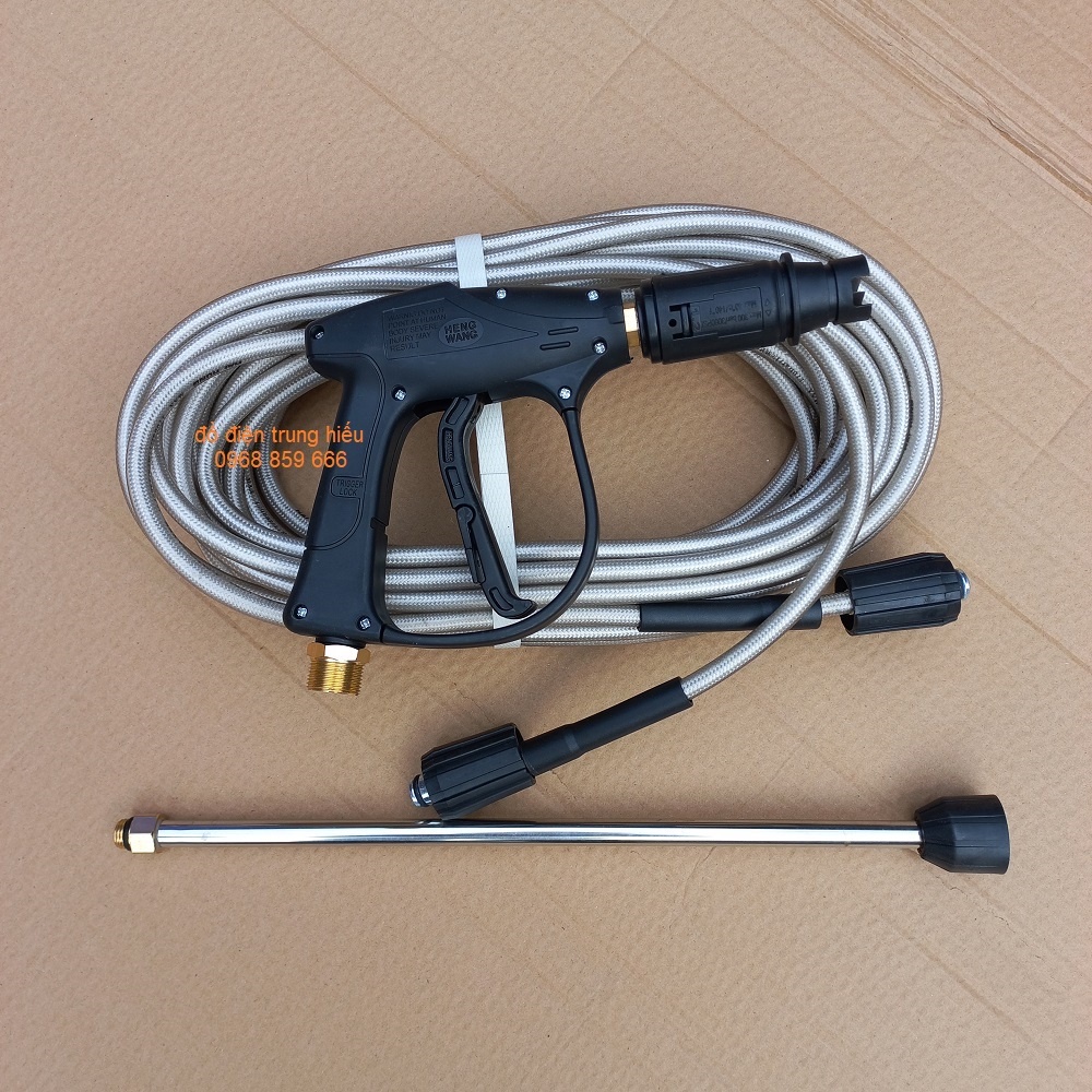 Bộ 10 - 15 - 20m - 30m dây rửa xe và súng rửa xe áp lực cao (kèm ống nối inox dài 36cm)