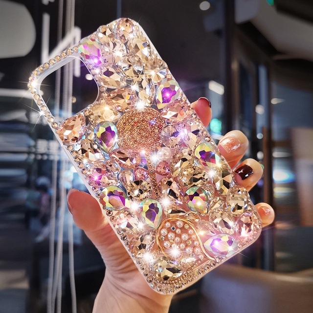 Ốp Điện Thoại Đính Đá Lấp Lánh Có Dây Đeo Cho Xiaomi Redmi Note 11 Pro 11s 10 10s 9s 9 8 4G Redmi 9A 9C 9T 10C POCO X3