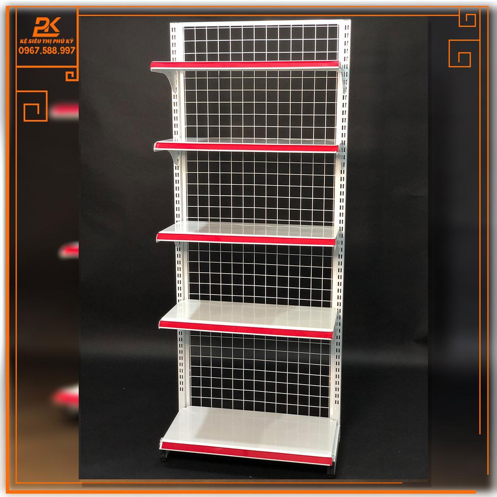 Kệ Siêu Thị Đơn Áp Tường  Dài 70 Rộng 35 Cao 180 x 5 tầng