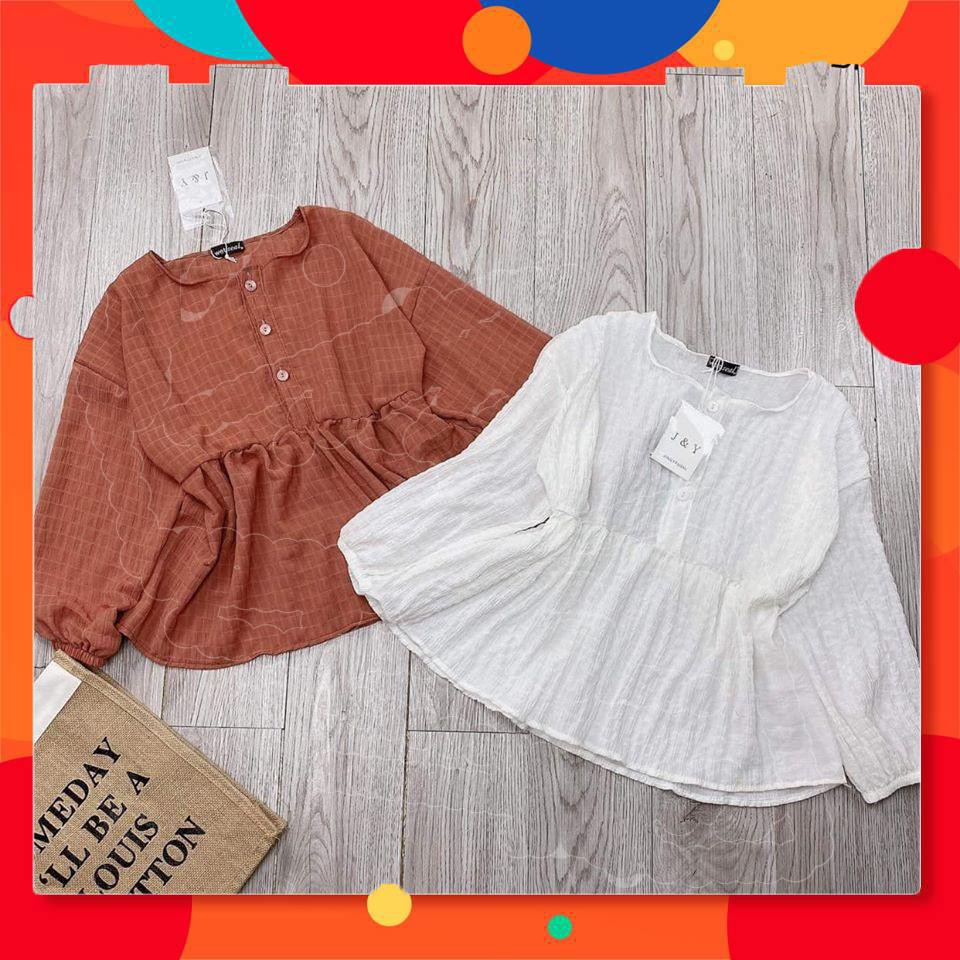 Áo babydoll dài tay cài cúc | BigBuy360 - bigbuy360.vn