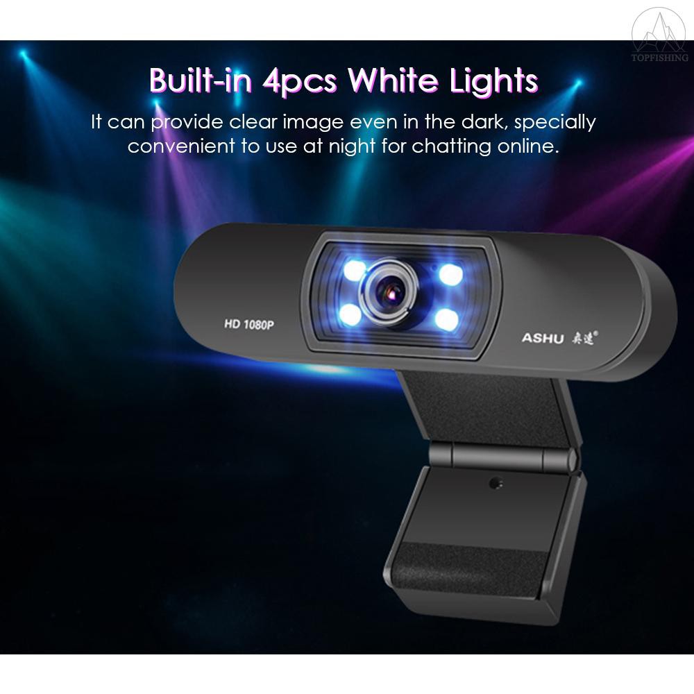 Webcam 2.0 megapixel HD 1080P tích hợp mic kết nối bằng USB 2.0