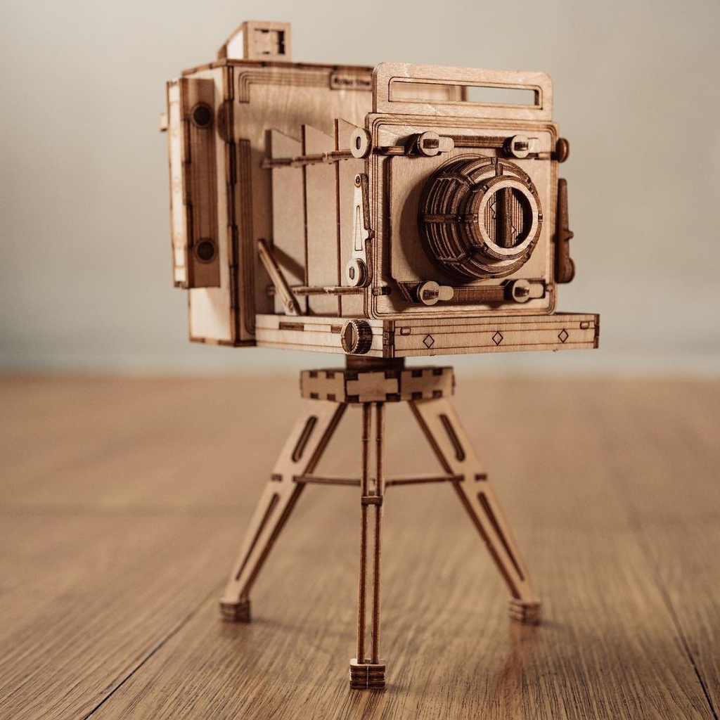 Mô Hình Gỗ 3D Lắp Ráp ROBOTIME Máy Chụp Ảnh Cổ Điển Vintage Camera TG403 [chưa ráp]