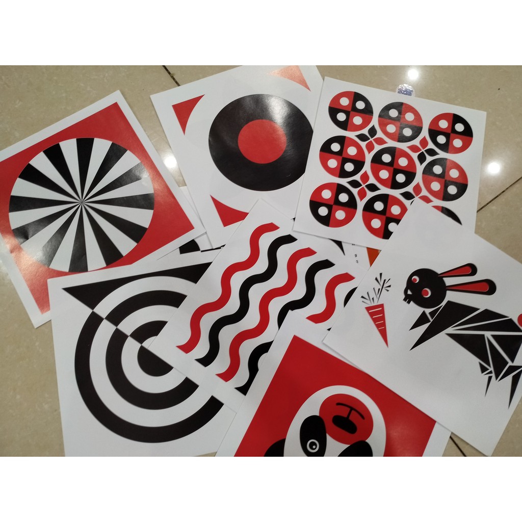 Flash card kích thích thị giác cho trẻ sơ sinh ( đỏ đen 2 )