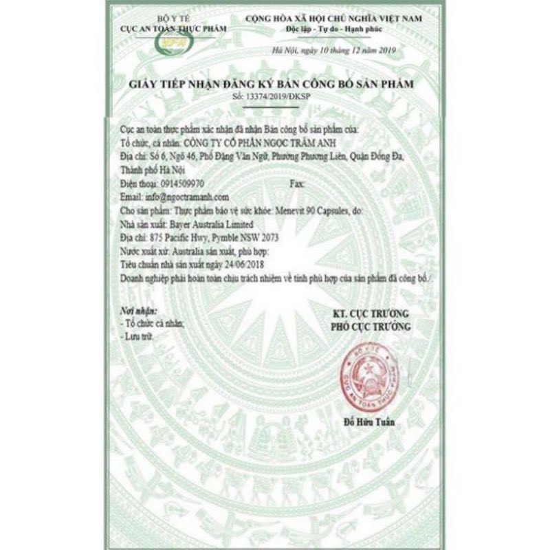 Viên uống Menevit cho Nam giới của Úc