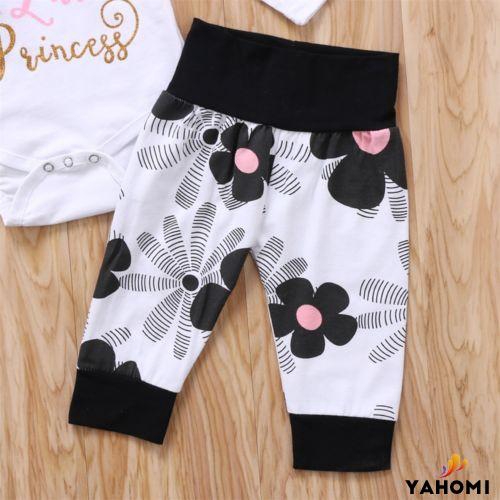 ❀Yaho❀Newborn Infant Baby Girl Outfits Clothes Set Romper Bodysuit+Pants Leggings 4PCS