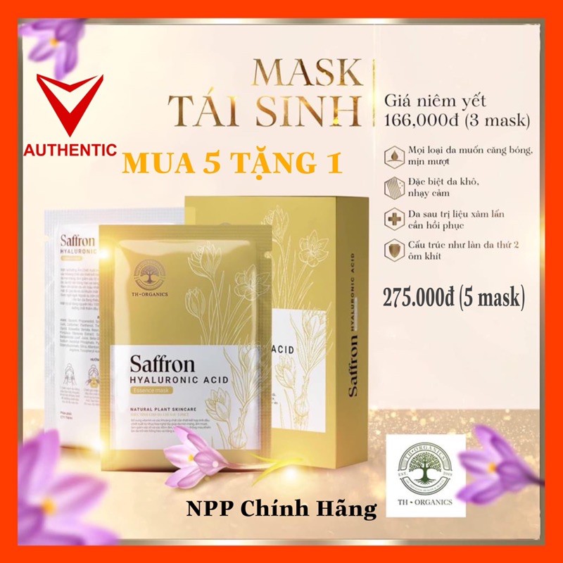 [CHÍNH HÃNG] Mặt Nạ Giấy Dưỡng Ẩm HA Saffron, Tái Sinh Làn Da Của Bạn,TH Organics, TADU SHO