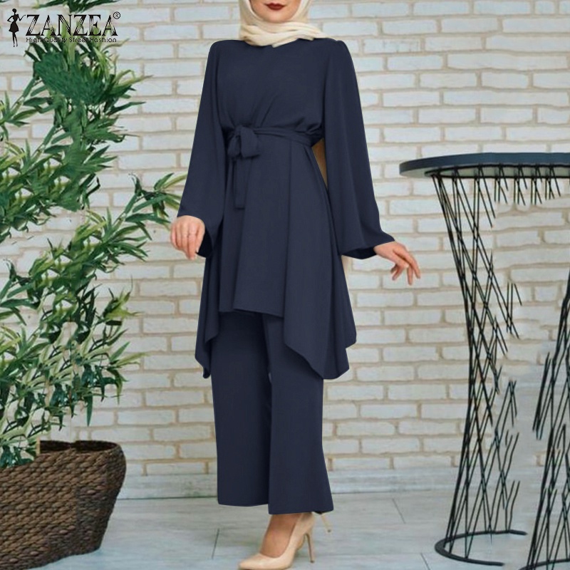 Zanzea Set Quần Dài Ống Rộng Phong Cách Hồi Giáo Thời Trang Cho Nữ