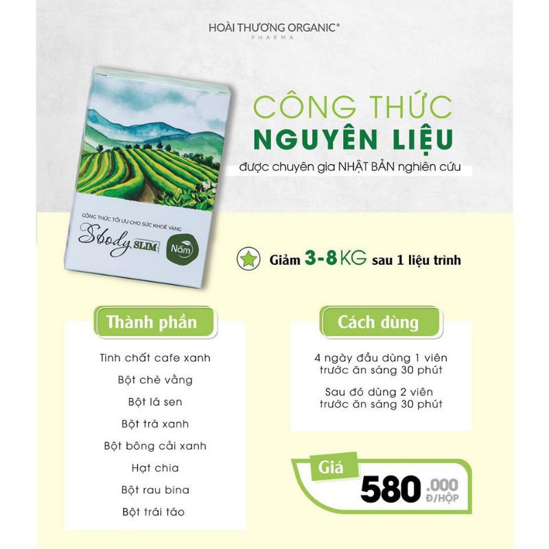 Giảm cân Nấm Sbody Slim + tặng 1hộp Detox Diet