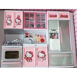 (XẢ KHO BÁN LỖ) Trò chơi nấu ăn 3 ngăn hello kitty sử dụng pin phát nhạc có đèn phù hợp cho bé gái trên 2 tuổi (KÈM PIN)