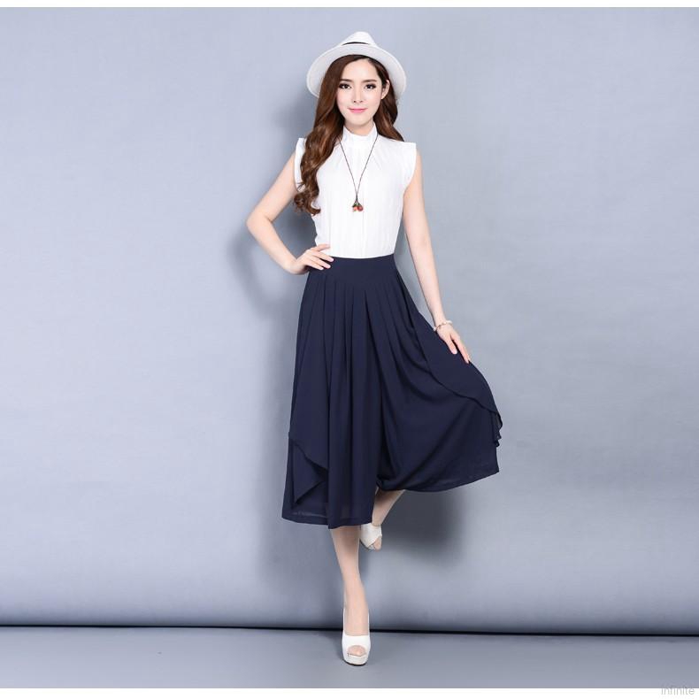 Quần lửng ống rộng lưng cao thời trang cho nữ | BigBuy360 - bigbuy360.vn