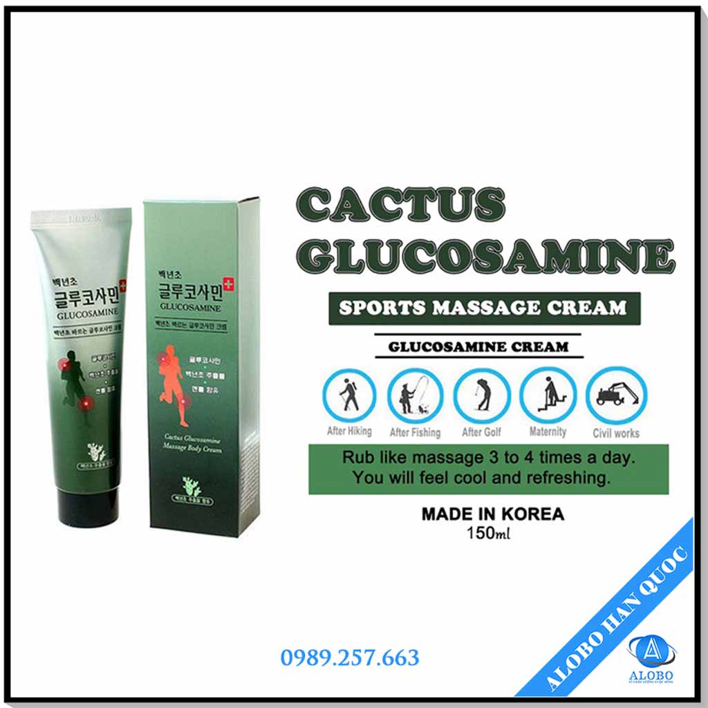 Dầu lạnh Hàn Quốc – Glucosamine – Xoa bóp xương, khớp, gân, cơ, chấn thương.. Mát dịu không nóng, rát– ALOBO Hàn Quốc