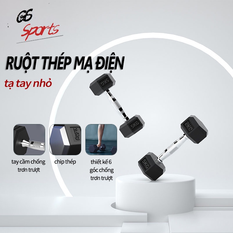 Tạ tập tay 5/10KG bánh tạ, nam nữ tập gym tập thon tay thể dục đa năng lõi gang đặc bọc cao su cao cấp -hàng có sẵn