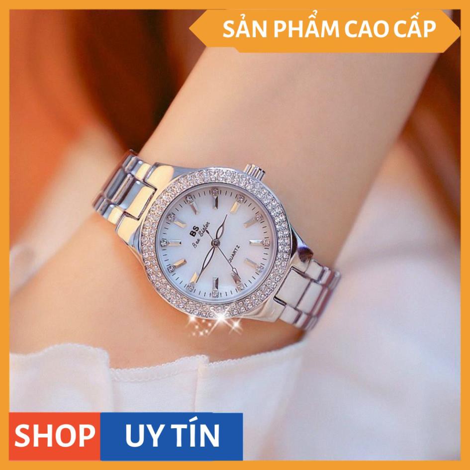 Đồng Hồ Nữ BS BEE SISTER 1258 Dây Kim Loại Viền Đính Đá Sang Trọng - Tặng Kèm Hộp [HÀNG CAO CẤP]
