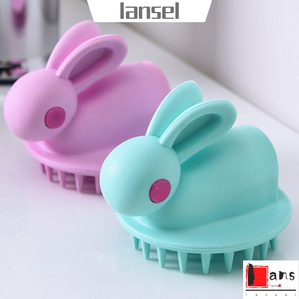 Bàn Chải Tắm Mát Xa Da Đầu Bằng Silicon Hình Thỏ Nhiều Màu Tùy Chọn