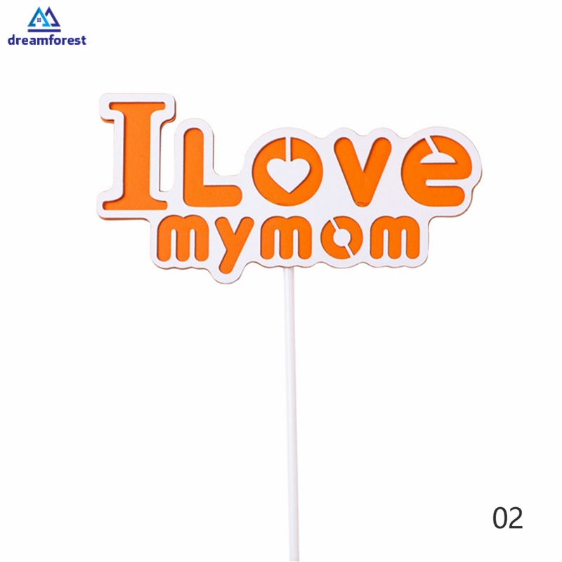 Chữ Ghim Trang Trí Bánh "I Love Mom / Dad"