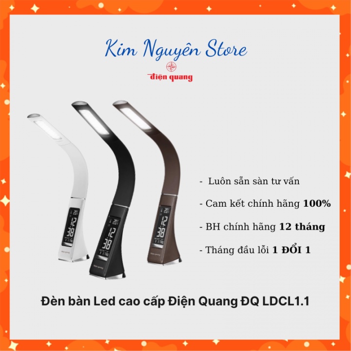 Đèn bàn Led cao cấp Điện Quang, Ldcl1.1 5W cảm ứng thông minh đa chức năng, đèn học chống cận