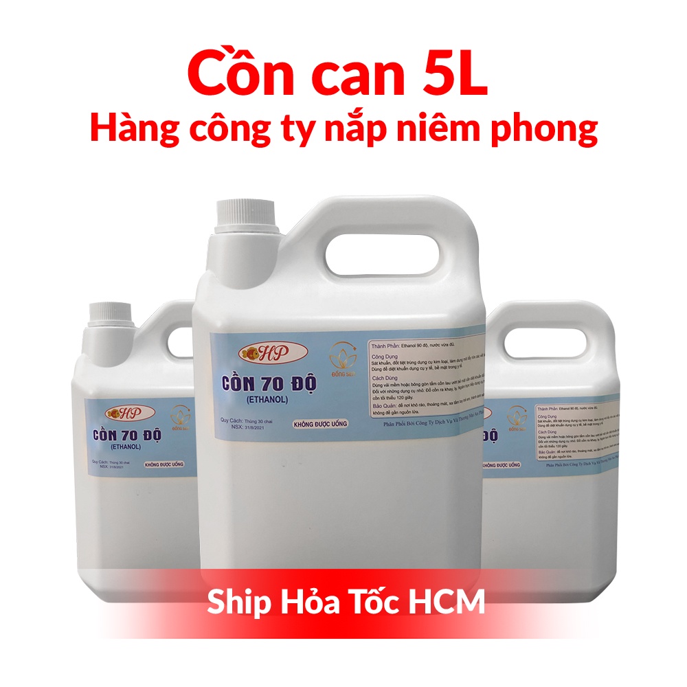 [HCM- HOẢ TỐC] Cồn Y tế 5 LÍT, 70 độ, Sát Trùng Diệt khuẩn, HÀNG CHÍNH HÃNG, ĐẢM BẢO CHẤT LƯỢNG