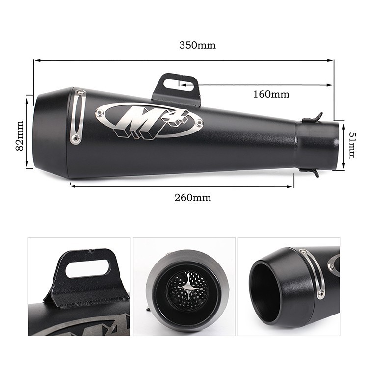 Ống xả khí M4 kích thước M4 cho xe máy