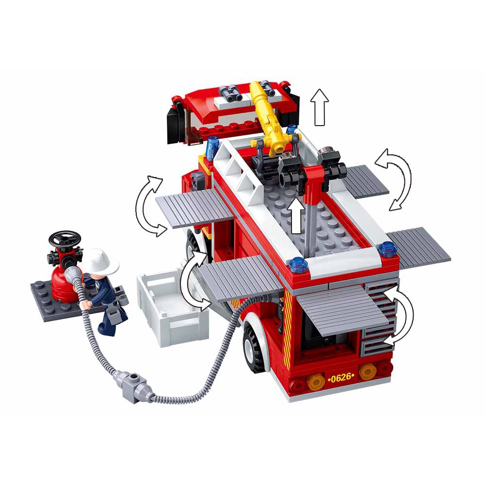 Bộ Đồ Chơi Lắp Ráp Sluban Mô Hình Xe Cứu Hỏa 343 Mảnh Cho Bé